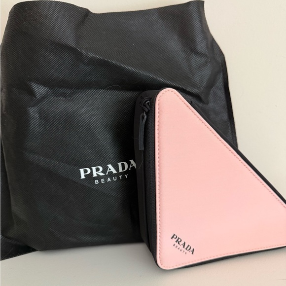 NWT Prada Pink and Black Triangular Pouch - Picture 2 of 4